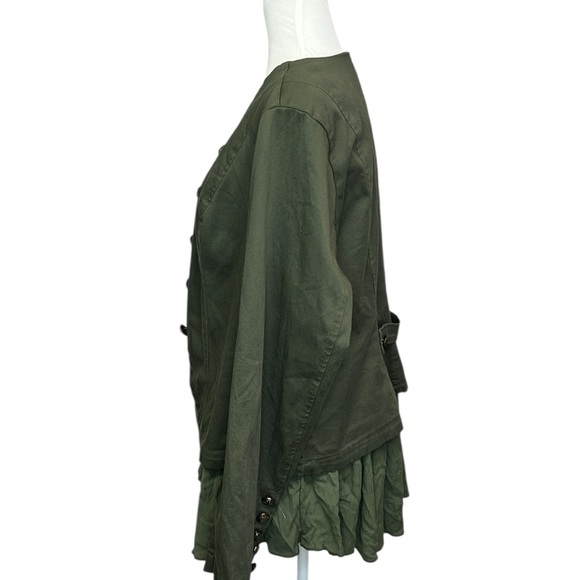 Torrid Peplum Military Jacket Green - Picture 3 of 7